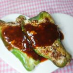 簡単♥パン粉なし！ピーマンの肉詰めとソース