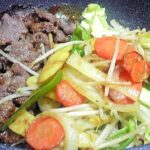 フライパンでジンギスカン