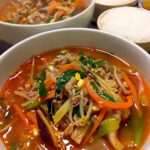 ユッケジャンクッパです☆白飯を浸して~パクパクッ♪