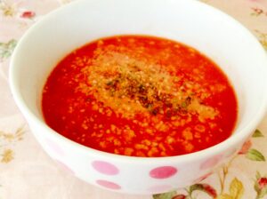 トマトジュースで❤︎オートミール粥