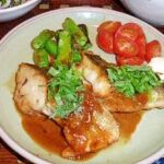 スズキのムニエル　バター醤油ソース