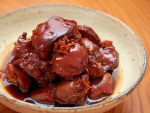 お酒がすすむ！鳥肝のしょうが煮