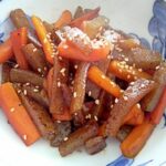 こんにゃくと人参のきんぴら