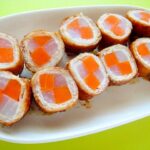 大根とにんじん豚バラ肉の八幡巻き