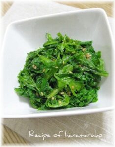 ほのかなピリッが爽やか！わさび菜のおひたし♪