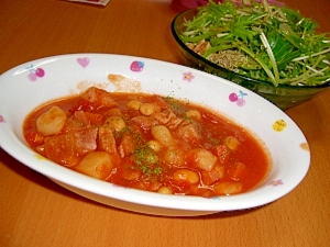 ポークビーンズ✐学校給食風