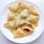 挽肉の手打ちラビオリ