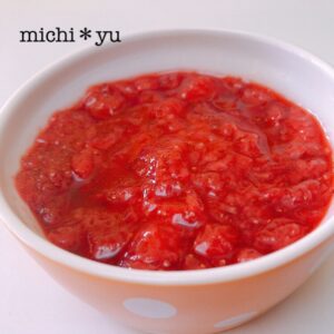 砂糖不使用　レンジで簡単　はちみつ入りいちごジャム