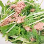 簡単(^^)水菜とツナ缶のネギ塩レモン和え♪