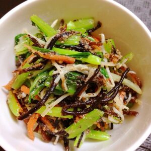 レンジで簡単！鉄分いっぱい！ひじきの胡麻和え