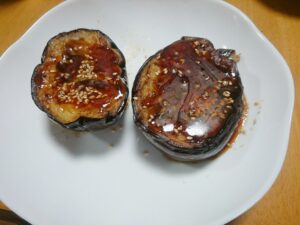 ごまと焼肉のたれの茄子焼き