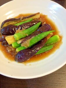 簡単！揚げない！ナスとオクラの揚げ浸し