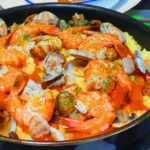 フライパン de シーフードパエリア