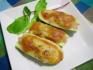 絶品！ズッキーニのツナマヨチーズ焼き