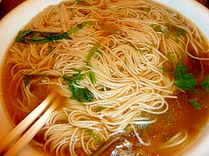 寒い朝はコレ！鶏ガラスープのしょうが入りにゅうめん