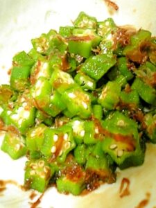 オクラのおかか醤油