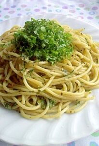 大葉のジェノベーゼ風パスタ