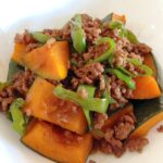 ご飯がすすむ☆挽き肉とかぼちゃの甘辛炒め