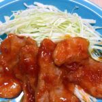 ポークチャップ(豚肩ロース焼肉用を使って)