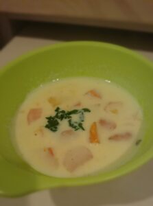 レンジで簡単！豆乳かぼちゃスープ