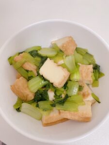 厚揚げとチンゲン菜の中華煮