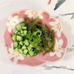 海ぶどうと胡瓜にポン酢