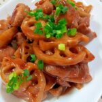 蓮根と鶏肉の黒酢で✿甘酢たれ炒め❤