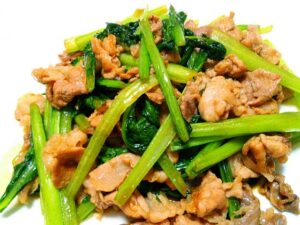 豚肉と小松菜のオイスター炒め♡