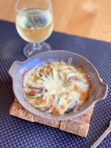 ベーコンとズッキーニのトースター焼