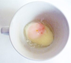 簡単温泉玉子　電子レンジとマグカップで1分