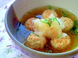 あたたか～い。おろしねぎつゆのタコ焼き