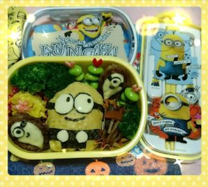 キャラ弁　ミニオン(ちょっとハロウィン)
