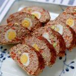 電子レンジ de うずら卵のミートローフ