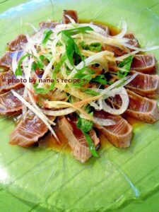 ゆず胡椒で！かつおのたたきのカルパッチョ